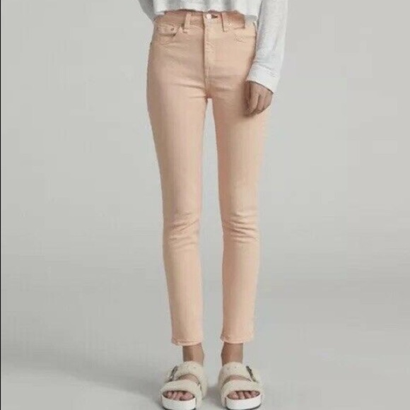 Rag & bone High Rise Peach Orange Color Skinny Jeans 26 - Picture 1 of 8